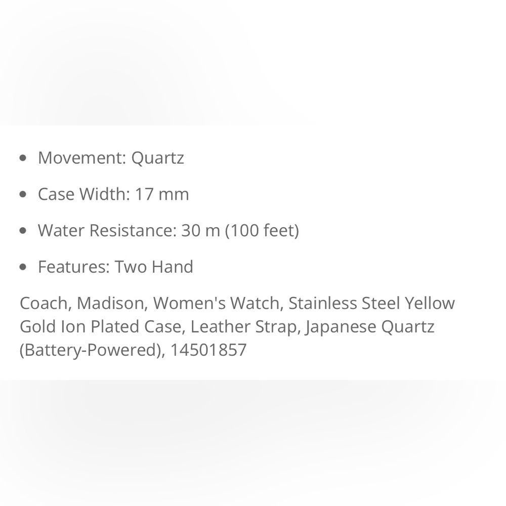 COACH Madison Women's Casual Watch - Picture 2 of 16